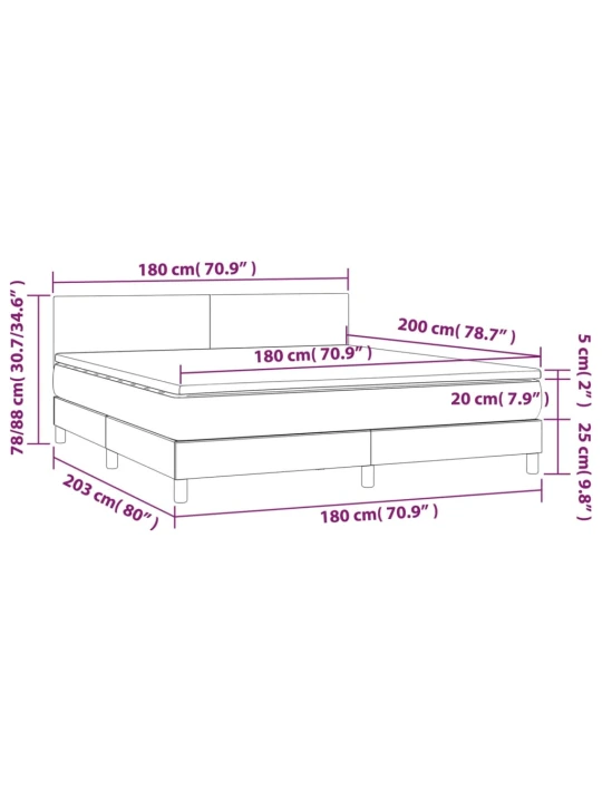 Box spring postel s matrací bílá 180x200 cm umělá kůže