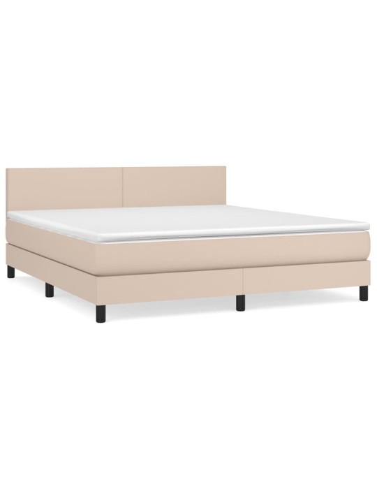 Box spring postel s matrací cappuccino 180 x 200 cm umělá kůže