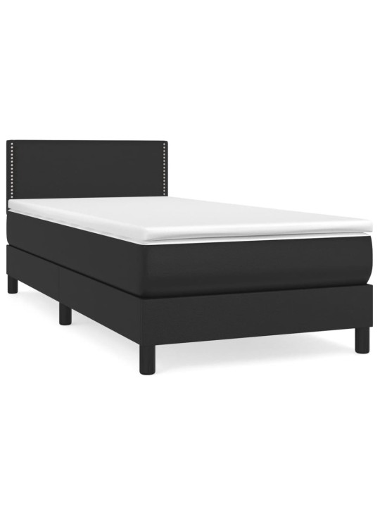 Box spring postel s matrací černá 100x200 cm umělá kůže