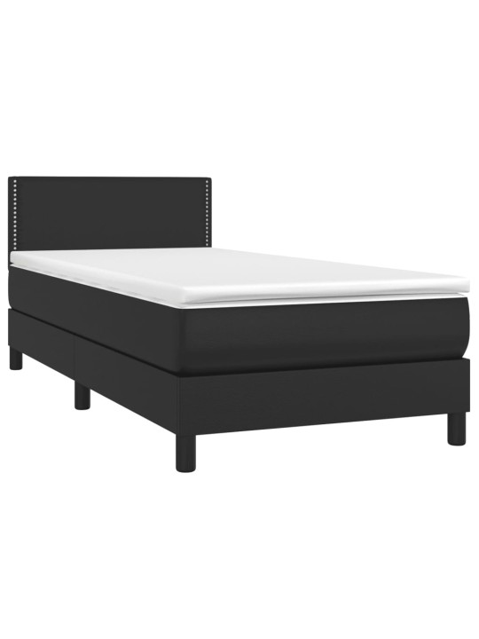 Box spring postel s matrací černá 100x200 cm umělá kůže