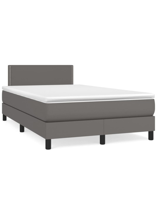 Box spring postel s matrací šedá 120x200 cm umělá kůže