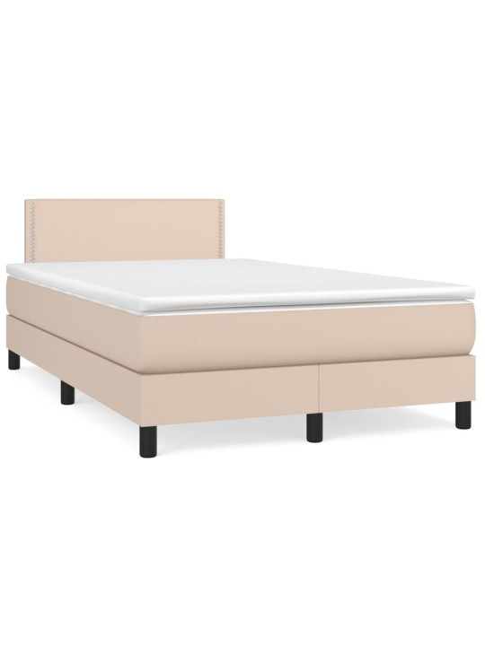 Box spring postel s matrací cappuccino 120x200 cm umělá kůže