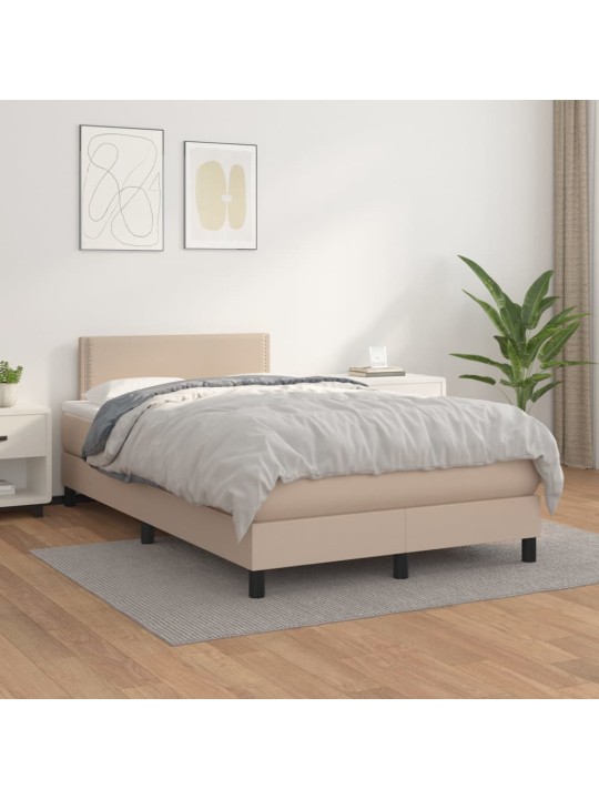 Box spring postel s matrací cappuccino 120x200 cm umělá kůže