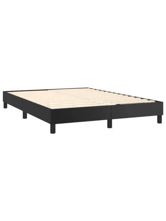 Box spring postel s matrací černá 140 x 190 cm umělá kůže