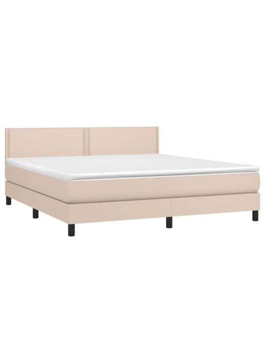 Box spring postel s matrací cappuccino 180 x 200 cm umělá kůže