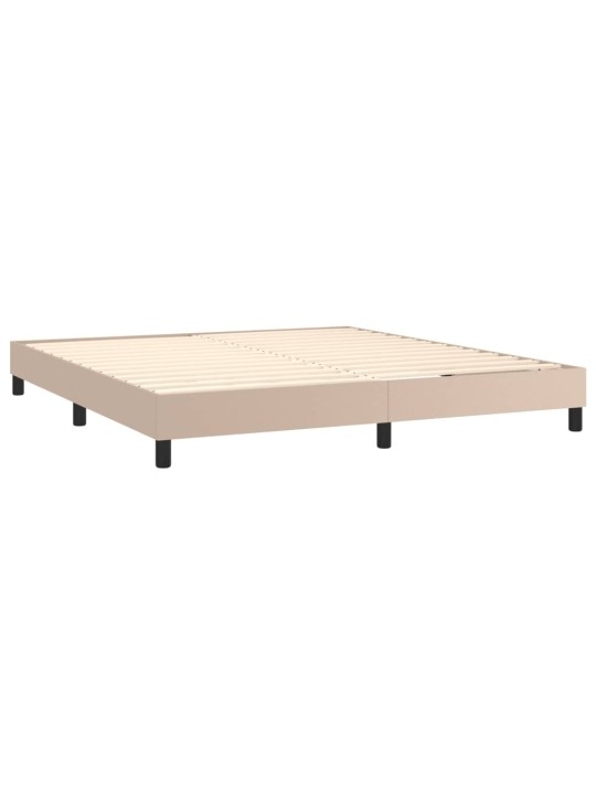 Box spring postel s matrací cappuccino 180 x 200 cm umělá kůže