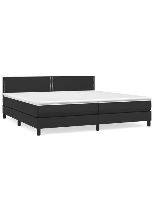 Box spring postel s matrací černá 200x200 cm umělá kůže