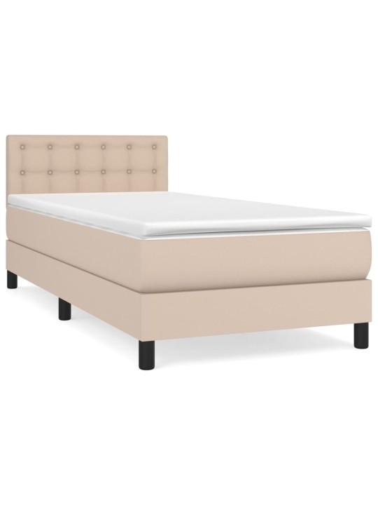 Box spring postel s matrací cappuccino 100x200 cm umělá kůže
