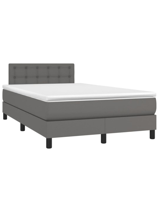 Box spring postel s matrací šedá 120x200 cm umělá kůže