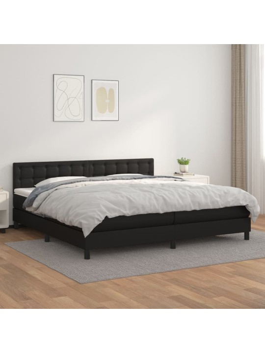Box spring postel s matrací černá 200x200 cm umělá kůže