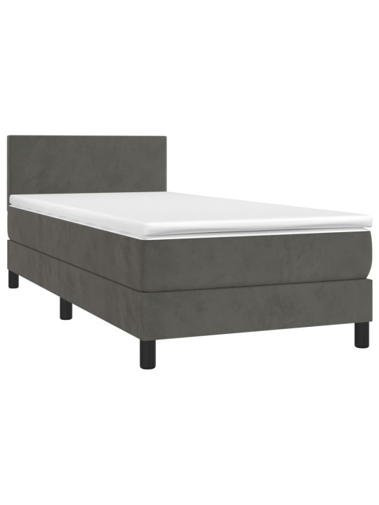 Box spring postel s matrací tmavě šedá 90x190 cm samet