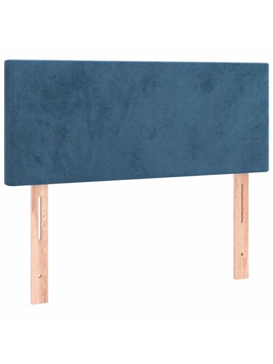 Box spring postel s matrací tmavě modrá 90x190 cm samet