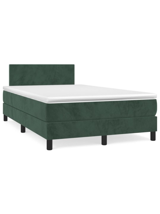 Box spring postel s matrací tmavě zelená 120 x 200 cm samet