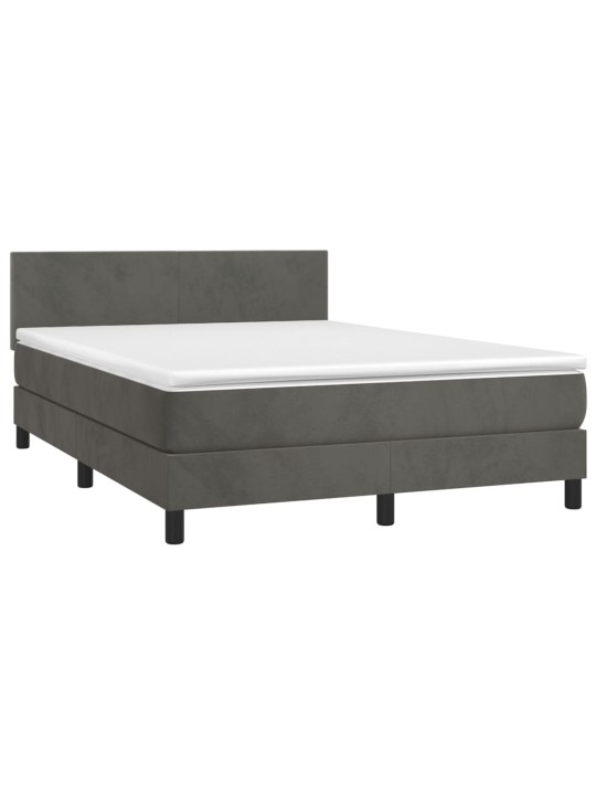 Box spring postel s matrací tmavě šedý 140 x 190 cm samet