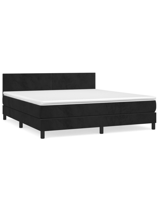 Box spring postel s matrací černá 160x200 cm samet