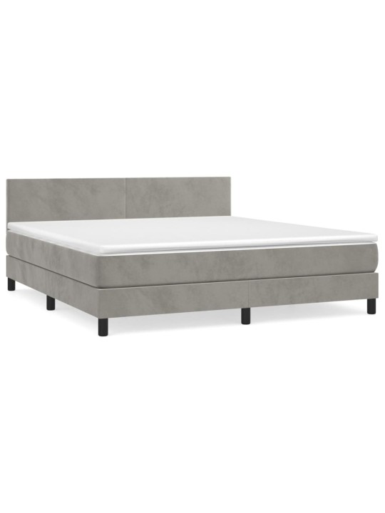 Box spring postel s matrací světle šedá 180x200 cm samet