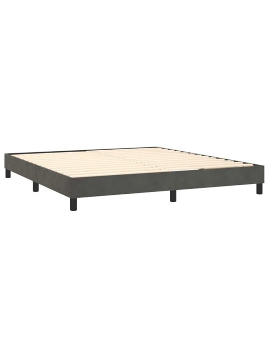 Box spring postel s matrací tmavě šedá 180x200 cm samet