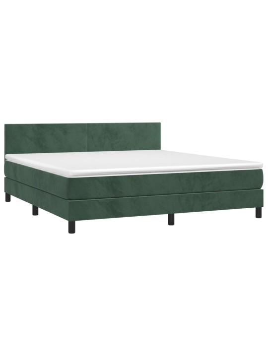 Box spring postel s matrací tmavě zelená 180x200 cm samet