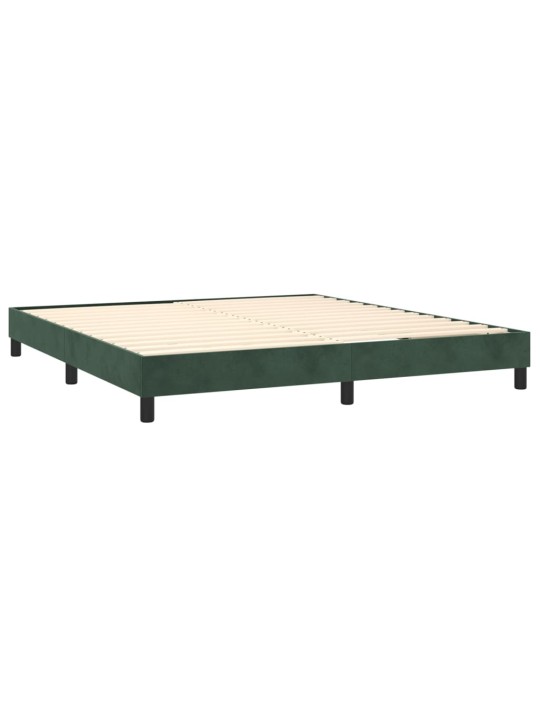 Box spring postel s matrací tmavě zelená 180x200 cm samet