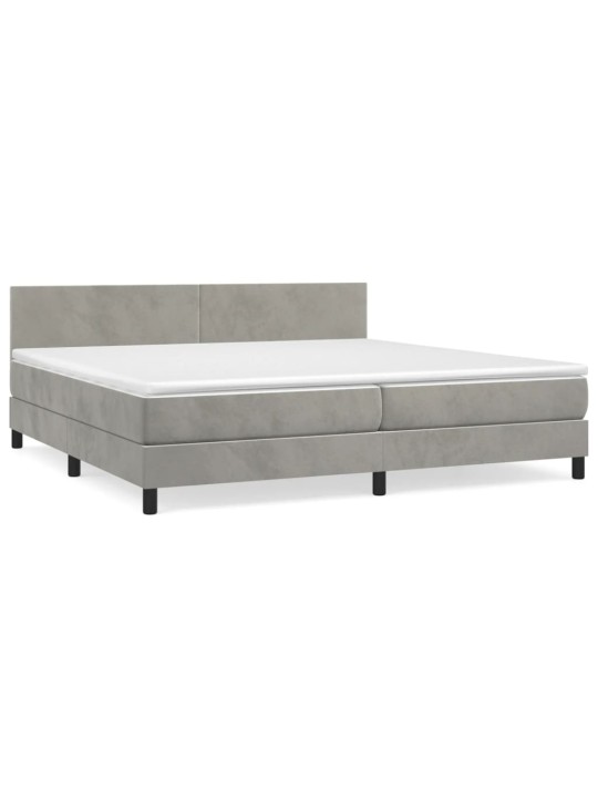 Box spring postel s matrací světle šedá 200x200 cm samet