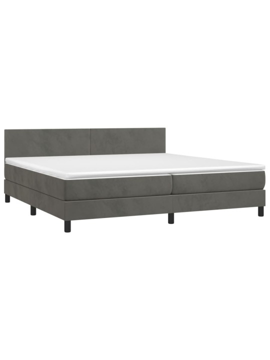 Box spring postel s matrací tmavě šedá 200x200 cm samet
