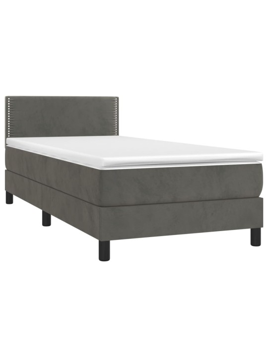 Box spring postel s matrací tmavě šedá 80 x 200 cm samet