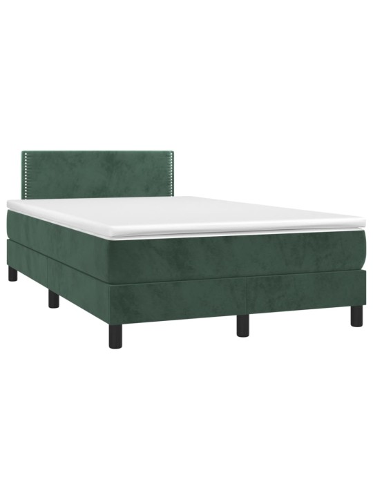 Box spring postel s matrací tmavě zelená 120 x 200 cm samet