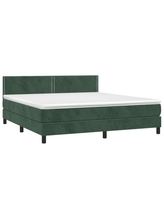 Box spring postel s matrací tmavě zelená 180x200 cm samet