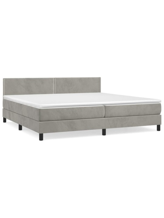 Box spring postel s matrací světle šedá 200x200 cm samet