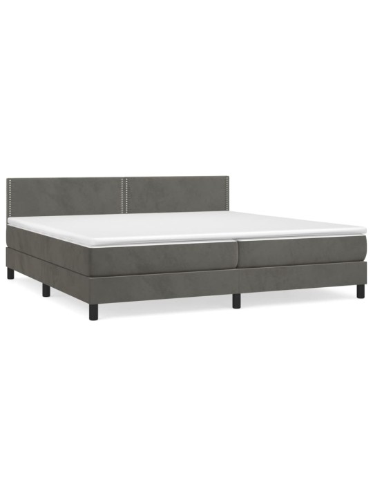 Box spring postel s matrací tmavě šedá 200x200 cm samet