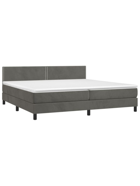 Box spring postel s matrací tmavě šedá 200x200 cm samet