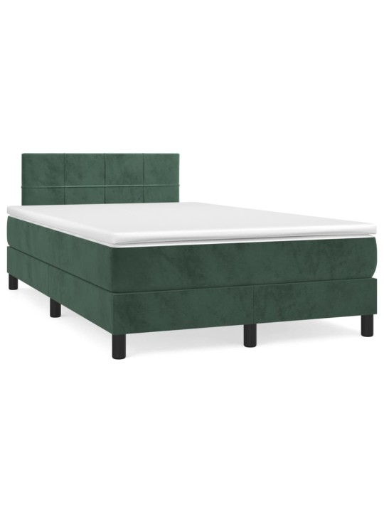 Box spring postel s matrací tmavě zelená 120 x 200 cm samet