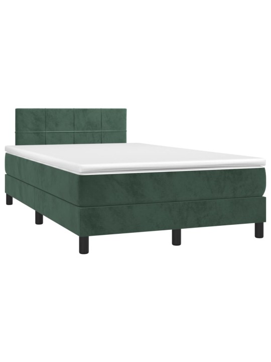 Box spring postel s matrací tmavě zelená 120 x 200 cm samet
