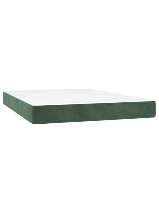 Box spring postel s matrací tmavě zelená 140x190 cm samet