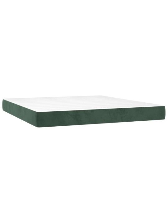Box spring postel s matrací tmavě zelená 180x200 cm samet
