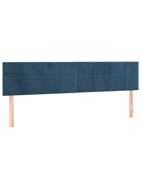 Box spring postel s matrací tmavě modrá 200x200 cm samet
