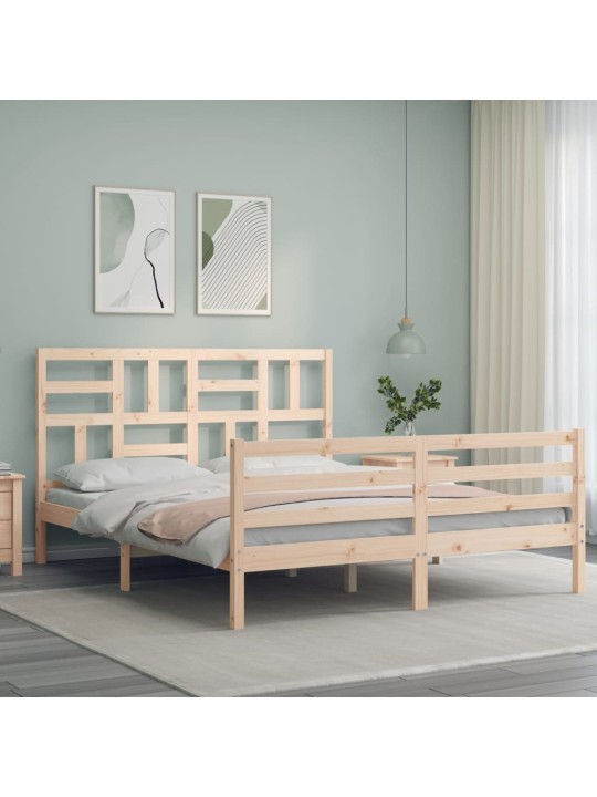 Rám postele s čelem King Size masivní dřevo