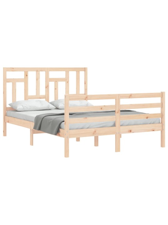 Rám postele s čelem 140 x 190 cm masivní dřevo