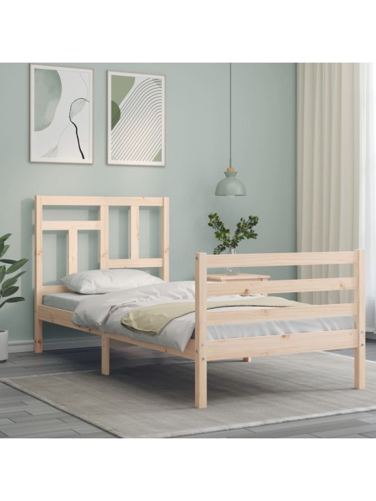 Rám postele s čelem 90 x 200 cm masivní dřevo