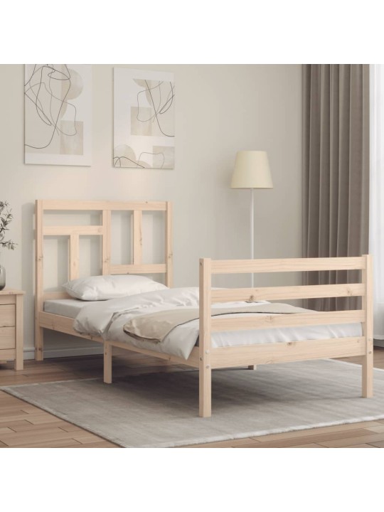 Rám postele s čelem 90 x 200 cm masivní dřevo