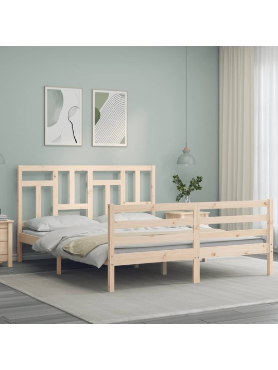 Rám postele s čelem 160 x 200 cm masivní dřevo
