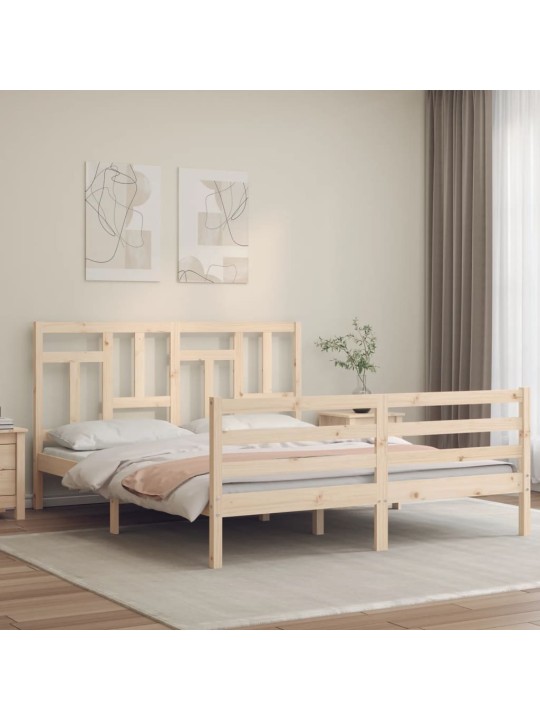Rám postele s čelem 160 x 200 cm masivní dřevo