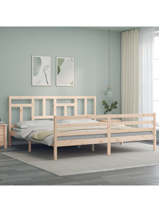 Rám postele s čelem 200 x 200 cm masivní dřevo