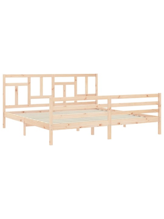 Rám postele s čelem 200 x 200 cm masivní dřevo