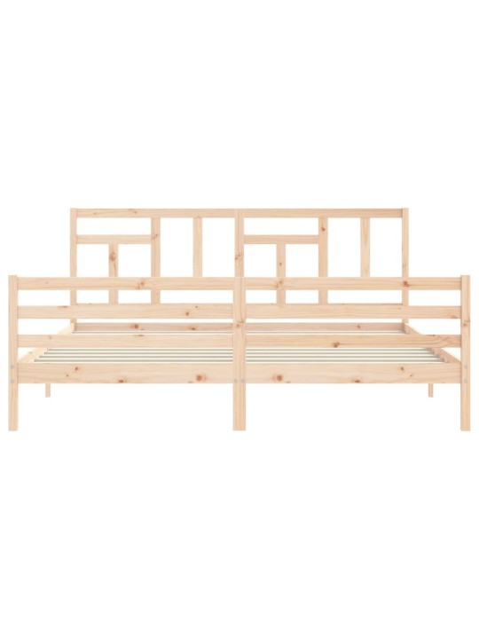 Rám postele s čelem 200 x 200 cm masivní dřevo