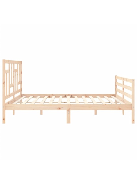 Rám postele s čelem 200 x 200 cm masivní dřevo