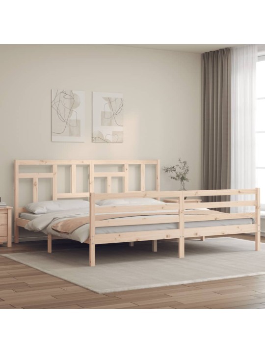 Rám postele s čelem 200 x 200 cm masivní dřevo