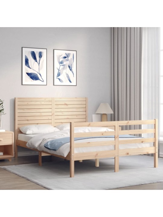 Rám postele s čelem 140 x 190 cm masivní dřevo
