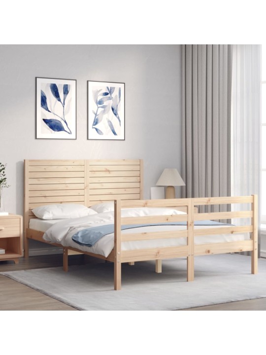 Rám postele s čelem 120 x 200 cm masivní dřevo