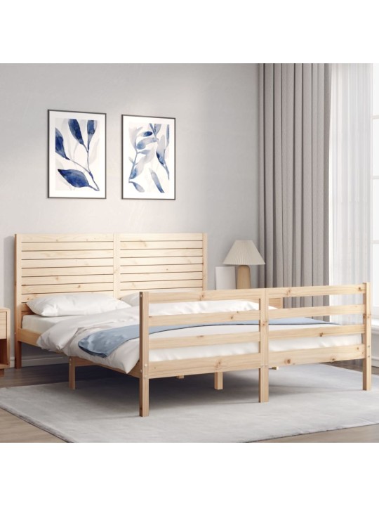 Rám postele s čelem King Size masivní dřevo